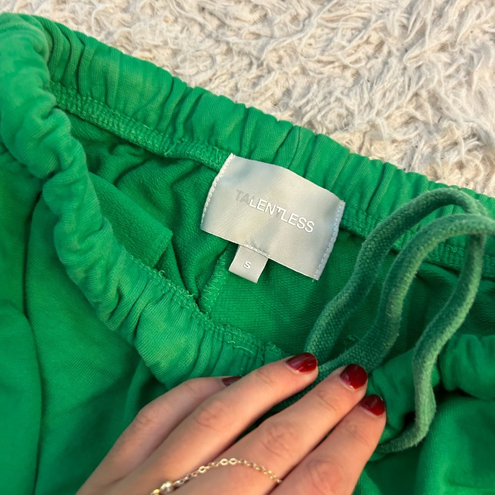 Talentless Scripted Logo Green Adjustable Sweatpa… - image 4